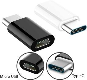 img 1 attached to ⚡️ Адаптер быстрой зарядки Micro USB к USB C с резистором для Samsung Galaxy S10 S9 S8 Plus Note 9 8, MacBook, LG V30 G5 G6, Moto Z2 Play (черный)