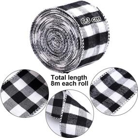 img 3 attached to URATOT Christmas Wrapping Gingham Decoration Crafting in Fabric Ribbons