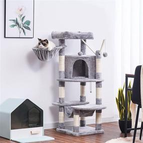 img 2 attached to 🐱 Premium Indoor Cat Tree - 50 inch Height, Sturdy Design with Scratch Posts, Spacious Cat House, Perch, Hammock, Interactive Toy - Ideal for Indoor Cats