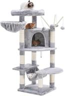 🐱 premium indoor cat tree - 50 inch height, sturdy design with scratch posts, spacious cat house, perch, hammock, interactive toy - ideal for indoor cats logo