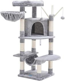 img 3 attached to 🐱 Premium Indoor Cat Tree - 50 inch Height, Sturdy Design with Scratch Posts, Spacious Cat House, Perch, Hammock, Interactive Toy - Ideal for Indoor Cats