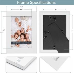 img 2 attached to 🖼️ NEXHOMMY 5x7 Picture Frames Set - Solid Wood Photo Frame (2 Pack, White) with Versatile Hanging and Display Options