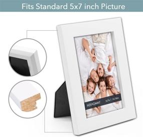 img 3 attached to 🖼️ NEXHOMMY 5x7 Picture Frames Set - Solid Wood Photo Frame (2 Pack, White) with Versatile Hanging and Display Options