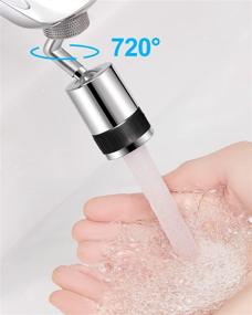 img 3 attached to 🚰 ODMJ Kitchen Faucet Aerator: 720° Swivel & 2 Modes Splash Filter Faucet Sprayer Head for Bathroom - Compatible with 22mm/0.86in & 24mm/0.94in