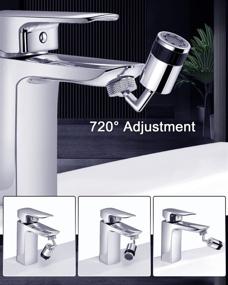 img 2 attached to 🚰 ODMJ Kitchen Faucet Aerator: 720° Swivel & 2 Modes Splash Filter Faucet Sprayer Head for Bathroom - Compatible with 22mm/0.86in & 24mm/0.94in