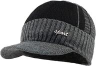 stay cozy and stylish with yoyeah men's winter newsboy hat: warm knit beanie cap with fleece lining, visor, and skull ski design logo