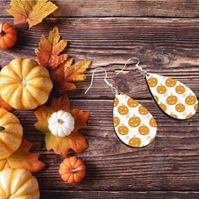 img 1 attached to 🎃 GAUSKY 18PCS Sublimation Earring Blanks: Heat Transfer MDF Teardrop Earrings for Halloween, Christmas, Valentine's Day - Perfect Women's DIY Crafts & Gifts