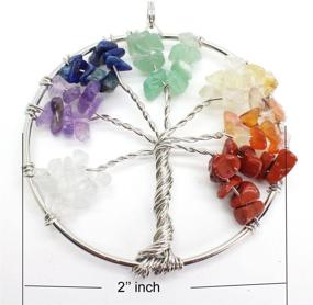 img 3 attached to 🌳 Pamir Tong Wholesale 2-Inch 9pcs Gemstone Chakra Crystal Tree of Life Pendant: Elevate Your Jewelry Making with Healing Stone Pendants (MCG19)