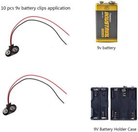 img 1 attached to Удобный набор из 10 штук зажимов для батарей AspenTek размером 12 см / 4,72 дюйма для 9 вольтовых батарей