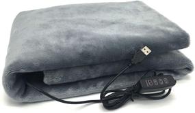 img 4 attached to 🔥 S-Beauty USB Heated Blanket Shawl with 3 Heat Settings, 149°F - 5V/2A, Ideal for Office, Study, Sitting Room, Library, Coffee Shop, Plane, and More - Grey