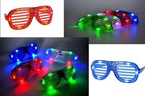 img 3 attached to 🎉 JOYIN 60Pcs LED Glow in the Dark Toys with 44 LED Finger Lights, 12 LED Flashing Bumpy Rings, and 4 Flashing Slotted Shades Glasses - Perfect Halloween Party Supplies for Kids and Adults!