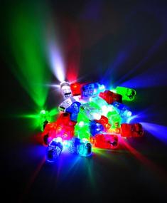 img 1 attached to 🎉 JOYIN 60Pcs LED Glow in the Dark Toys with 44 LED Finger Lights, 12 LED Flashing Bumpy Rings, and 4 Flashing Slotted Shades Glasses - Perfect Halloween Party Supplies for Kids and Adults!