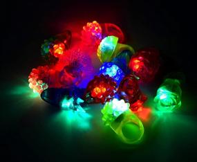 img 2 attached to 🎉 JOYIN 60Pcs LED Glow in the Dark Toys with 44 LED Finger Lights, 12 LED Flashing Bumpy Rings, and 4 Flashing Slotted Shades Glasses - Perfect Halloween Party Supplies for Kids and Adults!