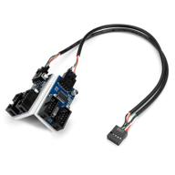 🔌 rocketek 9-pin usb header male to 2 female extension card usb 2.0 splitter cable connector for motherboard, cpu adapter port multiplier, wifi receiver, fans, and rgb light logo