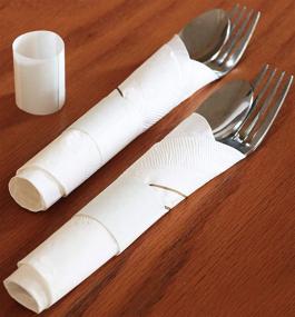 img 1 attached to 🎀 Rupert and Jeoffrey's Trading Co. Self-Adhering Paper Napkin Rings (500, White) - Convenient and Stylish!