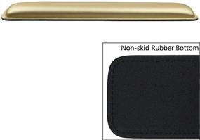 img 2 attached to 🔽 Soft PU Leather Keyboard Wrist Rest Pad with Cushion Foam Interior for Office, Computer, Laptops: Easy Typing, Pain Relief - 16.5" Gold