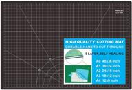 large double sided 5-layer gridded green/black pvc cut mat for sewing, quilting, scrapbooking, arts and crafts - worklion self healing cutting mat, 24 x 36 inch logo