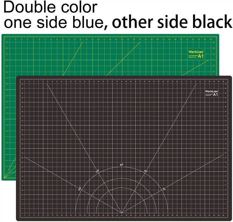 Large Double Sided 5-Layer Gridded Green/Black PVC Cut Mat…