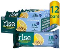 🌱 rise pea protein bar: lemon cashew, soy free, paleo, with 15g protein, non-gmo, vegan & gluten free - 12 pack logo