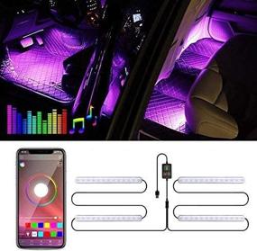 img 2 attached to 🚗 Enhance Your Car's Interior with VIDEN Car Interior LED Lights - APP Controlled, Waterproof, and Music Sound-Activated Lighting Solution with USB Port Car Charger Light Bar