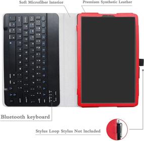 img 1 attached to 🔴 Galaxy Tab S5E 10.5 Keyboard Case - Slim PU Leather Cover with Removable Wireless Keyboard - Red