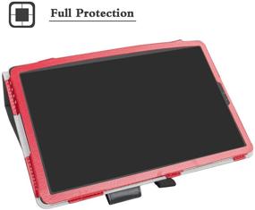 img 2 attached to 🔴 Galaxy Tab S5E 10.5 Keyboard Case - Slim PU Leather Cover with Removable Wireless Keyboard - Red