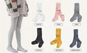 img 3 attached to Adorable and Comfortable Girls Tights - 3 Pack of Cotton Leggings for Baby Girls