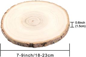 img 3 attached to 🌲 5-Pack of Round Rustic Wood Slices, 7-9 Inches - Perfect for Weddings, Table Centerpieces, and DIY Projects