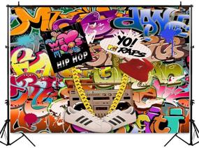 img 3 attached to 🎉 Mehofoto 90s Themed Backdrop Graffiti Hip Hop 90's Party Background - 7x5ft Vinyl We Love The 90s Party Banner Decoration Supplies