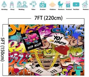 img 2 attached to 🎉 Mehofoto 90s Themed Backdrop Graffiti Hip Hop 90's Party Background - 7x5ft Vinyl We Love The 90s Party Banner Decoration Supplies