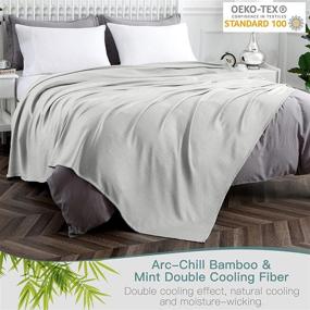 img 3 attached to 🌿 Bamboo Cooling Blankets: Stay Cool this Summer with Breathable, Soft, and Lightweight Blankets for Adults, Children, and Babies - All-Season Uses - Gray, 59"x79