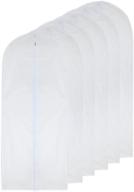 👗 clear long dress garment bag 24'' x 60'' - pack of 6 white hanging garment bags with zipper - breathable full zipper dust cover for clothes storage in closet логотип