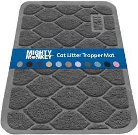 img 4 attached to 🐱 MIGHTY MONKEY Durable Easy Clean Cat Mat: Ultimate Litter Catching Mats for Clean Floors, Gentle on Sensitive Kitty Paws, Large Size & Slip Resistant!