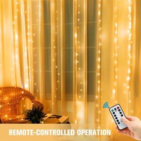 img 1 attached to 🌟 300 LED Curtain Lights: Versatile Fairy Lights for Bedroom & More with Remote Control and USB Interface for Easy Operation