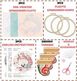 img 3 attached to 🧵 Complete DIY Embroidery Kits for Adults & Kids - COLORMAIZE 3 Sets with Patterns, Instructions & Tools!