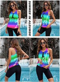 img 1 attached to Aleumdr Womens Racerback Tankini Swimsuits: Stylish Women's Clothing in Swimsuits & Cover Ups