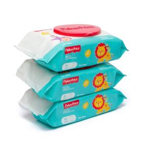 img 4 attached to Fisher Price Baby Wipes Unscented - Hypoallergenic, Water Diaper Wipes for Newborn and Sensitive Skin - 80 Count x 3 Packs (240 Wipes)