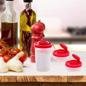 img 3 attached to 🧂 2 Pcs Salt and Pepper Shakers with Red Lids - Airtight Containers for Spices, Salts, and Powders - Perfect for Home, Outdoors, Camping, and Travel