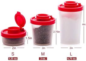 img 2 attached to 🧂 2 Pcs Salt and Pepper Shakers with Red Lids - Airtight Containers for Spices, Salts, and Powders - Perfect for Home, Outdoors, Camping, and Travel