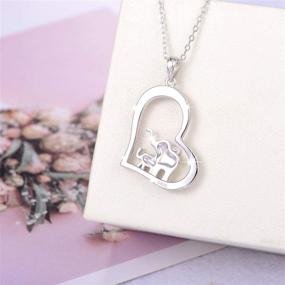 img 1 attached to 🐘 Высококачественное ожерелье FREECO из стерлингового серебра S925 с удачным слоником и сердцем для матери и дочери - улучшите свою SEO
