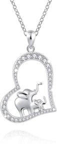 img 4 attached to 🐘 High-Quality FREECO S925 Sterling Silver Lucky Elephant Love Heart Mother and Daughter Necklace for Women and Girls - Enhance your SEO