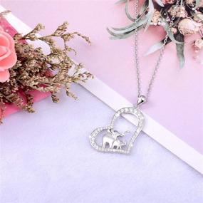 img 3 attached to 🐘 High-Quality FREECO S925 Sterling Silver Lucky Elephant Love Heart Mother and Daughter Necklace for Women and Girls - Enhance your SEO