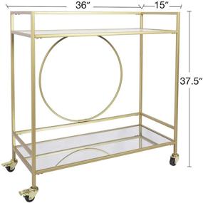 img 3 attached to 🍾 Stylish Large Gold Rolling Bar Cart with Mirrored Shelves & Lockable Wheels – Perfect for Kitchen, Club, Living Room | 36" L x 15" W x 37.5" H