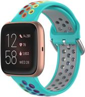 «цветные силиконовые радужные браслеты для fitbit versa 3/sense и versa 2/lite/se - запасной спортивный ремешок для женщин и мужчин» логотип