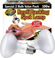 🦎 enhance your reptile's habitat with zoomed repti basking spot bulb: value 2 pack 100 watt with bonus dbdpet pro-tip guide логотип