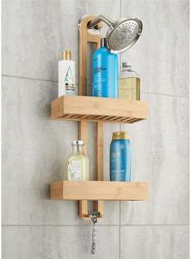 img 2 attached to 🚿 Organize Your Shower with the iDesign Formbu Bamboo Hanging Shower Caddy: Perfect for Shampoo, Conditioner, Soap, Razors, Towels, Loofahs, and More!
