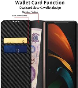 img 2 attached to 📱 CENMASO Samsung Galaxy Z Fold 2 Case - All-Inclusive Anti-Fall Protective Cover | Galaxyz Fold 2 5G Folding Screen Stylish Carbon Brazing Leather Case (Fiber Black)