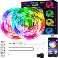 100ft rgb led strip lights: smart led strips with music sync, remote & app control - perfect for bedroom, tv, home party decoration логотип