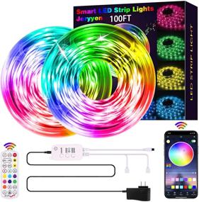 img 4 attached to 100ft RGB LED Strip Lights: Smart LED Strips with Music Sync, Remote & App Control - Perfect for Bedroom, TV, Home Party Decoration