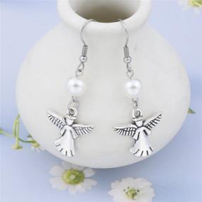 img 1 attached to 👼 Divine Guardian Angel Earrings: Exquisite Charm Jewelry for Women and Girls, Perfect Saints Gifts and Christmas Delights